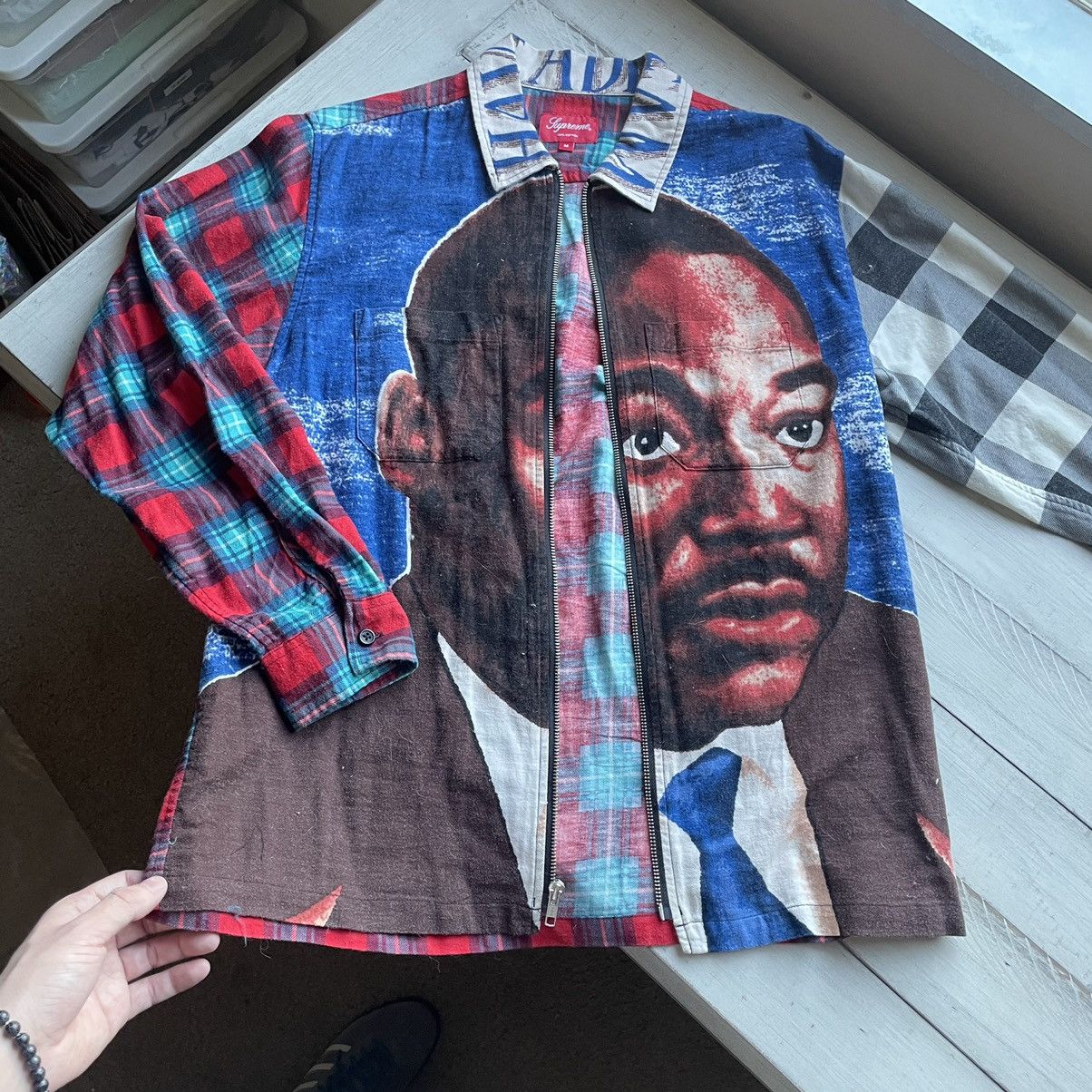 Supreme MLK ZiP UP FLANNEL SHiRT SPRiNG SUMMER 2018 PATCHWORK Size US M / EU 48-50 / 2 - 3 Thumbnail