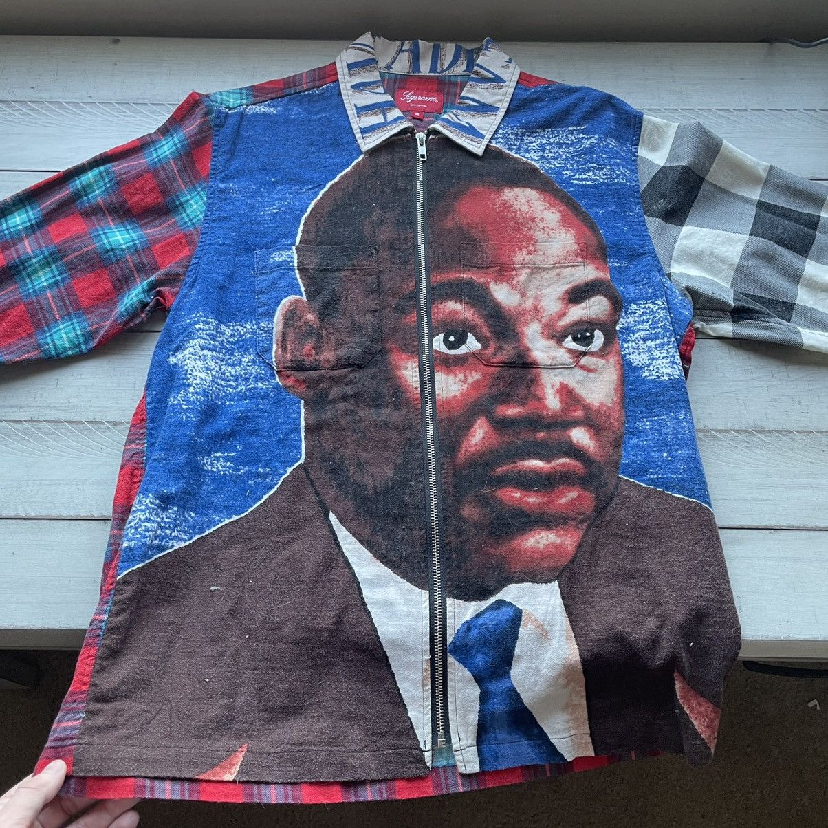 Supreme MLK ZiP UP FLANNEL SHiRT SPRiNG SUMMER 2018 PATCHWORK Size US M / EU 48-50 / 2 - 6 Thumbnail