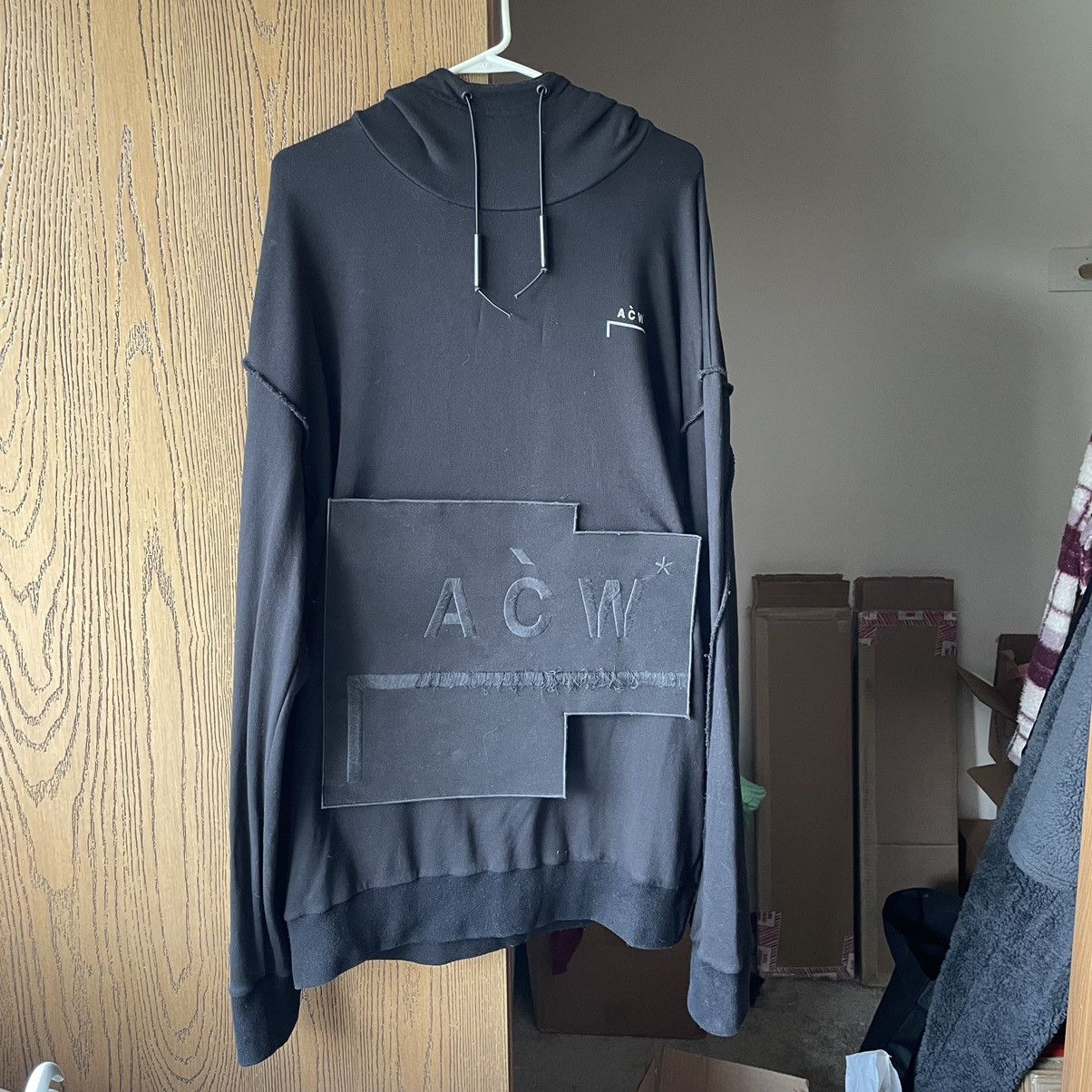A-COLD-WALL* × Samuel Ross lightweight drop shoulder embroidered velcro patch hoodie Size US L / EU 52-54 / 3 - 11 Thumbnail