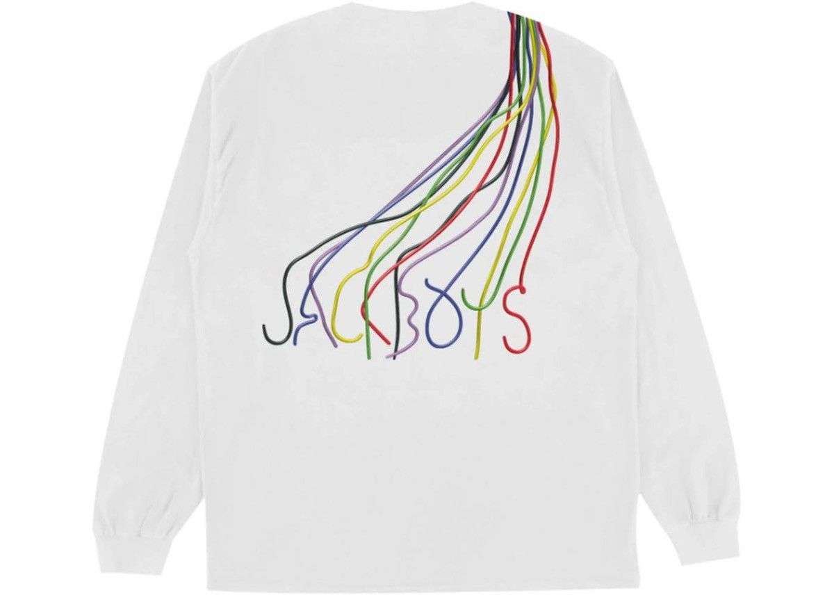 image of Travis Scott Jackboys Cord Cutters L/s Tee Cactus Jack in White, Men's (Size Large)