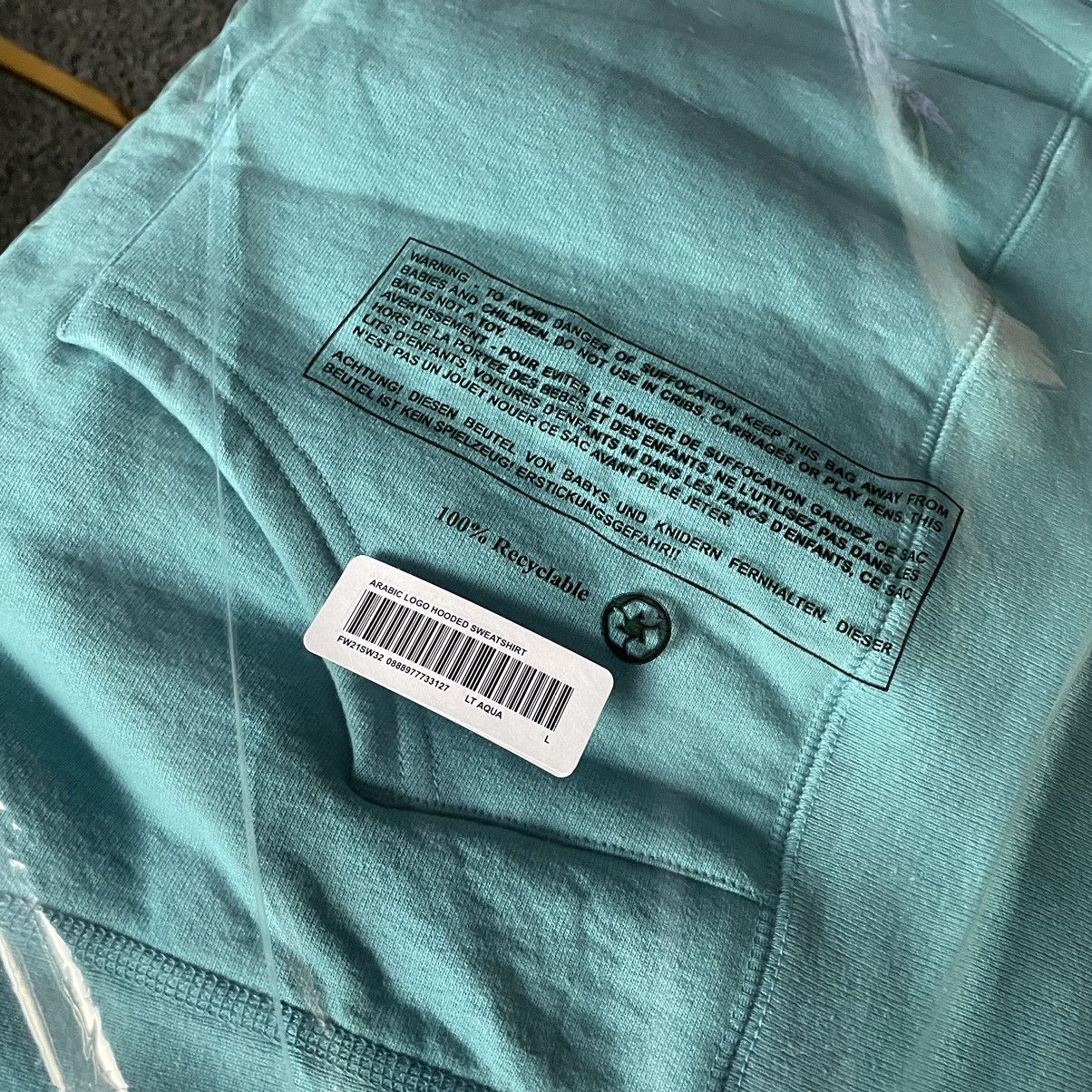 Supreme AUTUMN 2021 CHENiLLE ARABiC LOGO HOODED SWEATSHiRT AQUA Size US L / EU 52-54 / 3 - 4 Thumbnail
