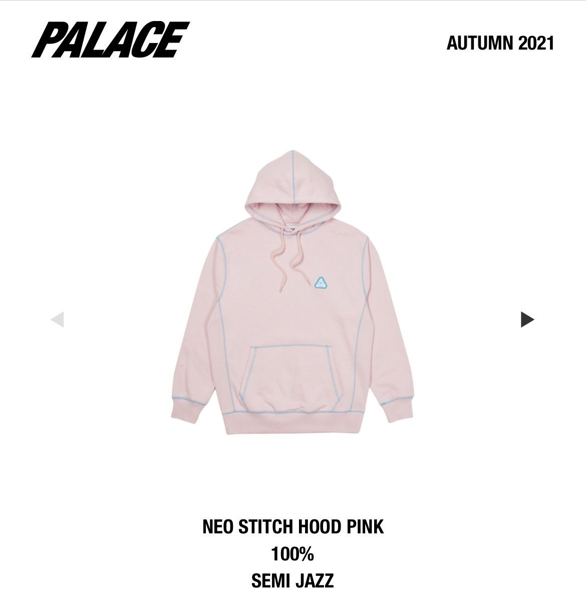 Palace Miami Vice Neo Contrast Stitch Hood triferg patch sweatshirt Size US L / EU 52-54 / 3 - 11 Thumbnail