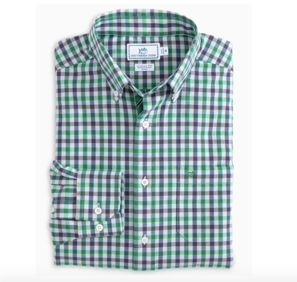 Southern Tide 🆕 Southern Tide Gingham Button Down Shirt -White,Blue,Green Size US L / EU 52-54 / 3 - 1 Thumbnail