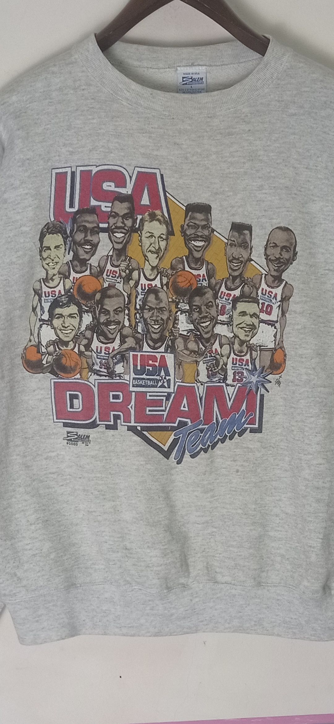 NBA × Salem Sportswear × Vintage Vintage 1992 Usa Basketball Dream Team Sweatshirt Size US L / EU 52-54 / 3 - 5 Thumbnail
