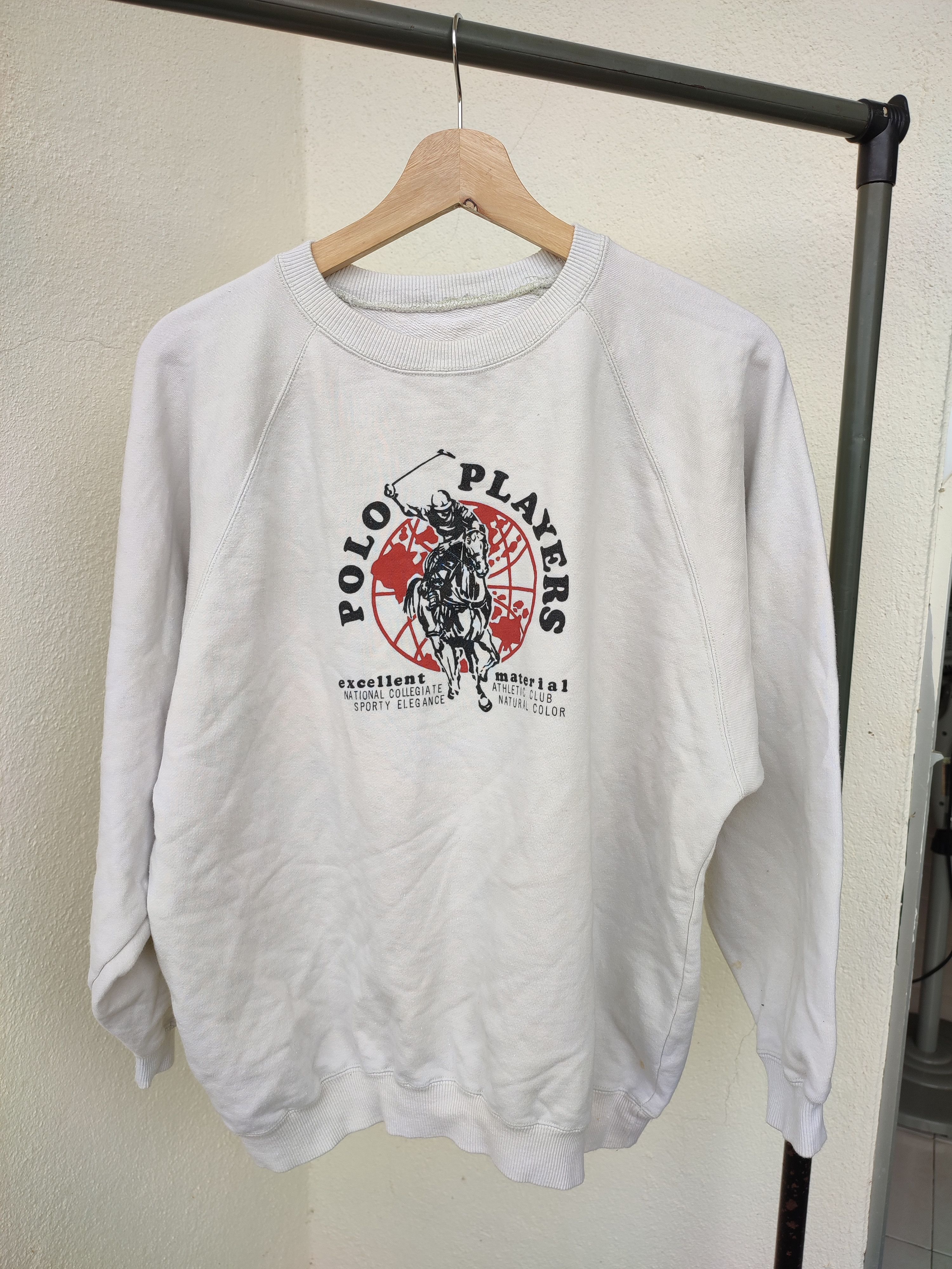 image of Vintage Steal Polo Players Sweatshirt in Cream, Men's (Size Large)