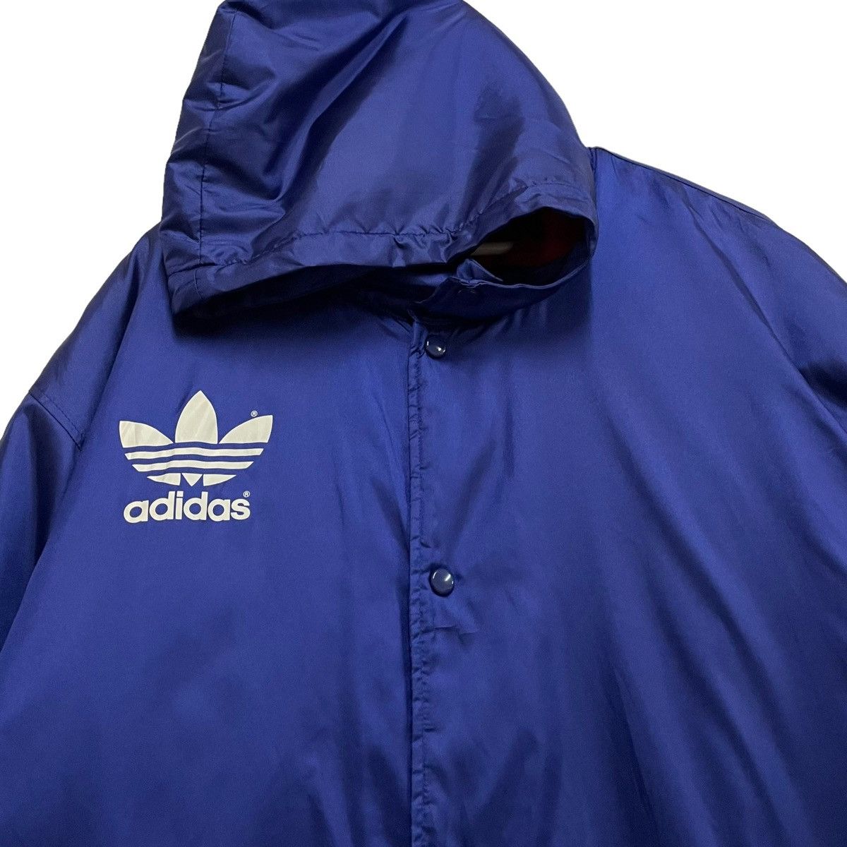 Adidas × Vintage 💥Vintage Adidas Big Logo Hoodie Long Jacket Size US L / EU 52-54 / 3 - 6 Thumbnail