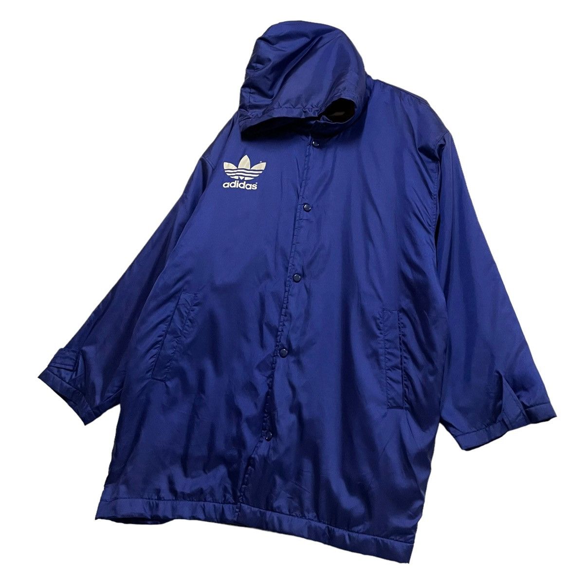 Adidas × Vintage 💥Vintage Adidas Big Logo Hoodie Long Jacket Size US L / EU 52-54 / 3 - 5 Thumbnail
