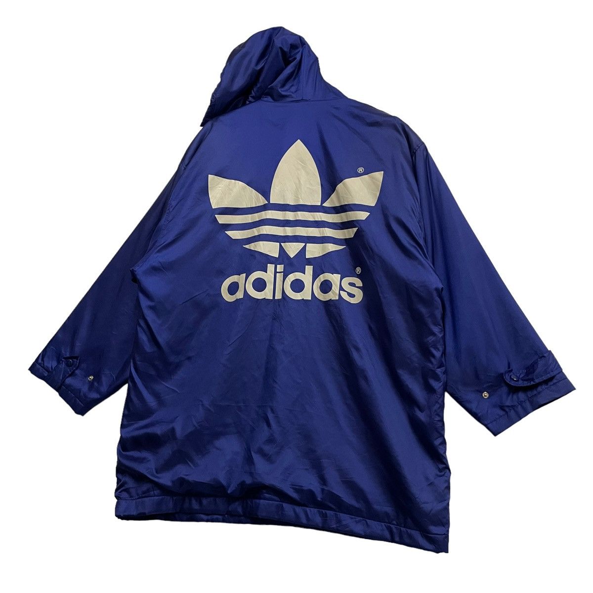Adidas × Vintage 💥Vintage Adidas Big Logo Hoodie Long Jacket Size US L / EU 52-54 / 3 - 2 Thumbnail
