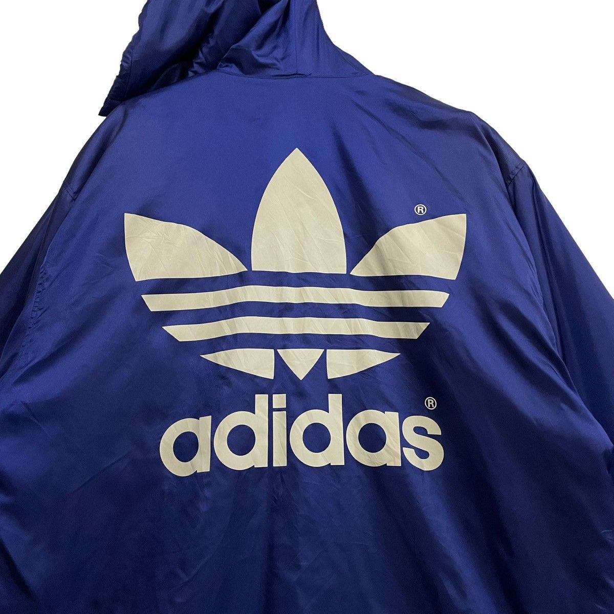 Adidas × Vintage 💥Vintage Adidas Big Logo Hoodie Long Jacket Size US L / EU 52-54 / 3 - 3 Thumbnail