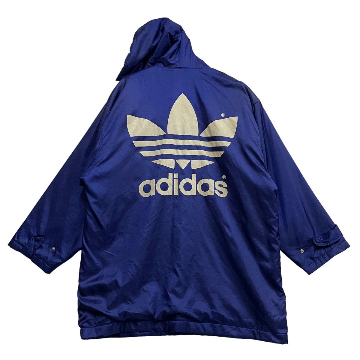 Adidas × Vintage 💥Vintage Adidas Big Logo Hoodie Long Jacket Size US L / EU 52-54 / 3 - 1 Thumbnail