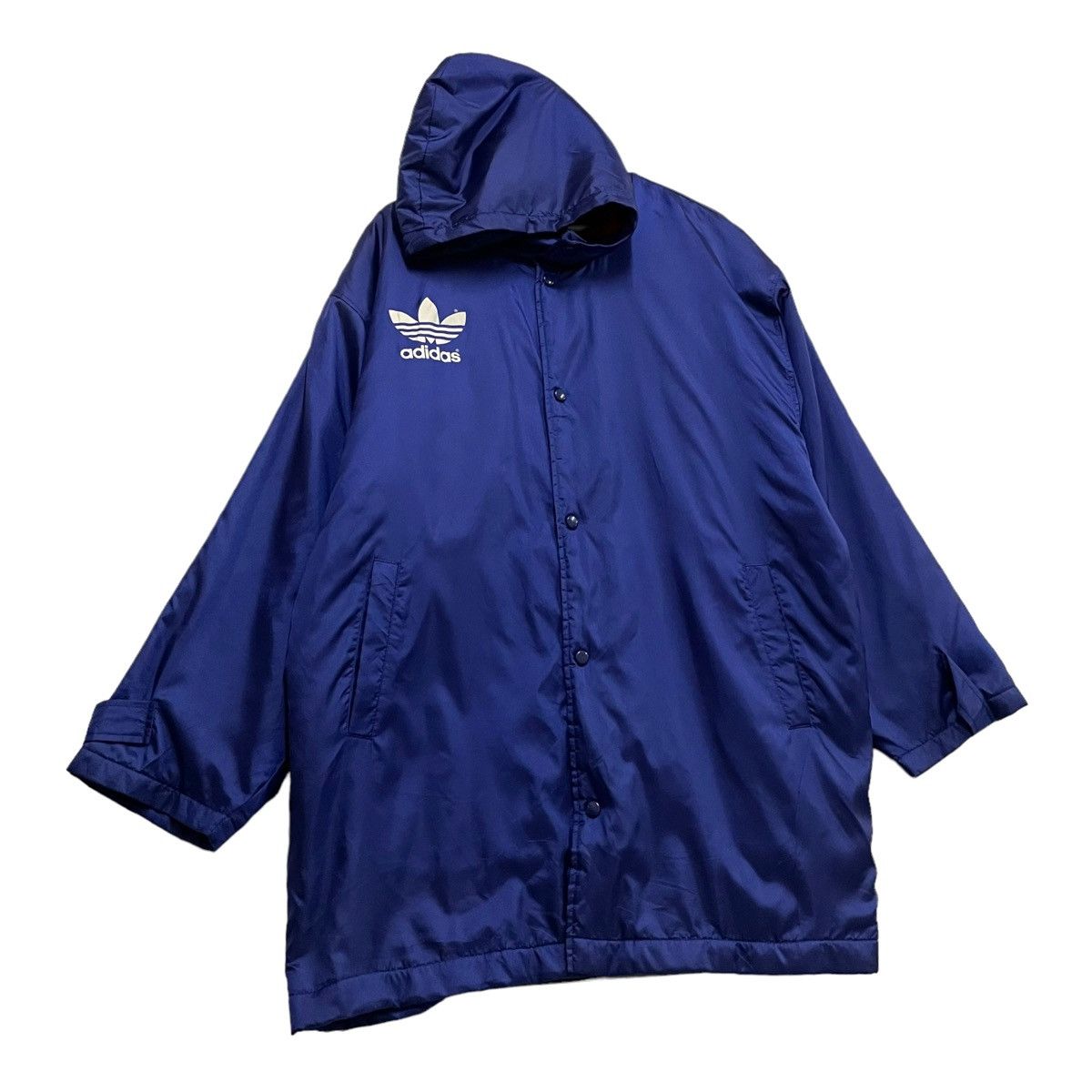 Adidas × Vintage 💥Vintage Adidas Big Logo Hoodie Long Jacket Size US L / EU 52-54 / 3 - 4 Thumbnail