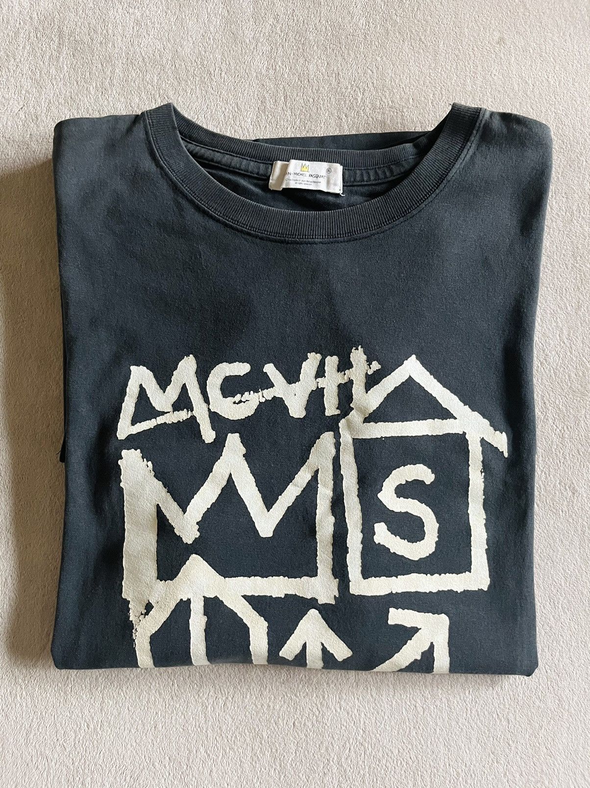 Jean-Michel Basquiat × Vintage Vintage Jean-Michel Basquiat Art Tee (Black) - Large Size US L / EU 52-54 / 3 - 1 Thumbnail