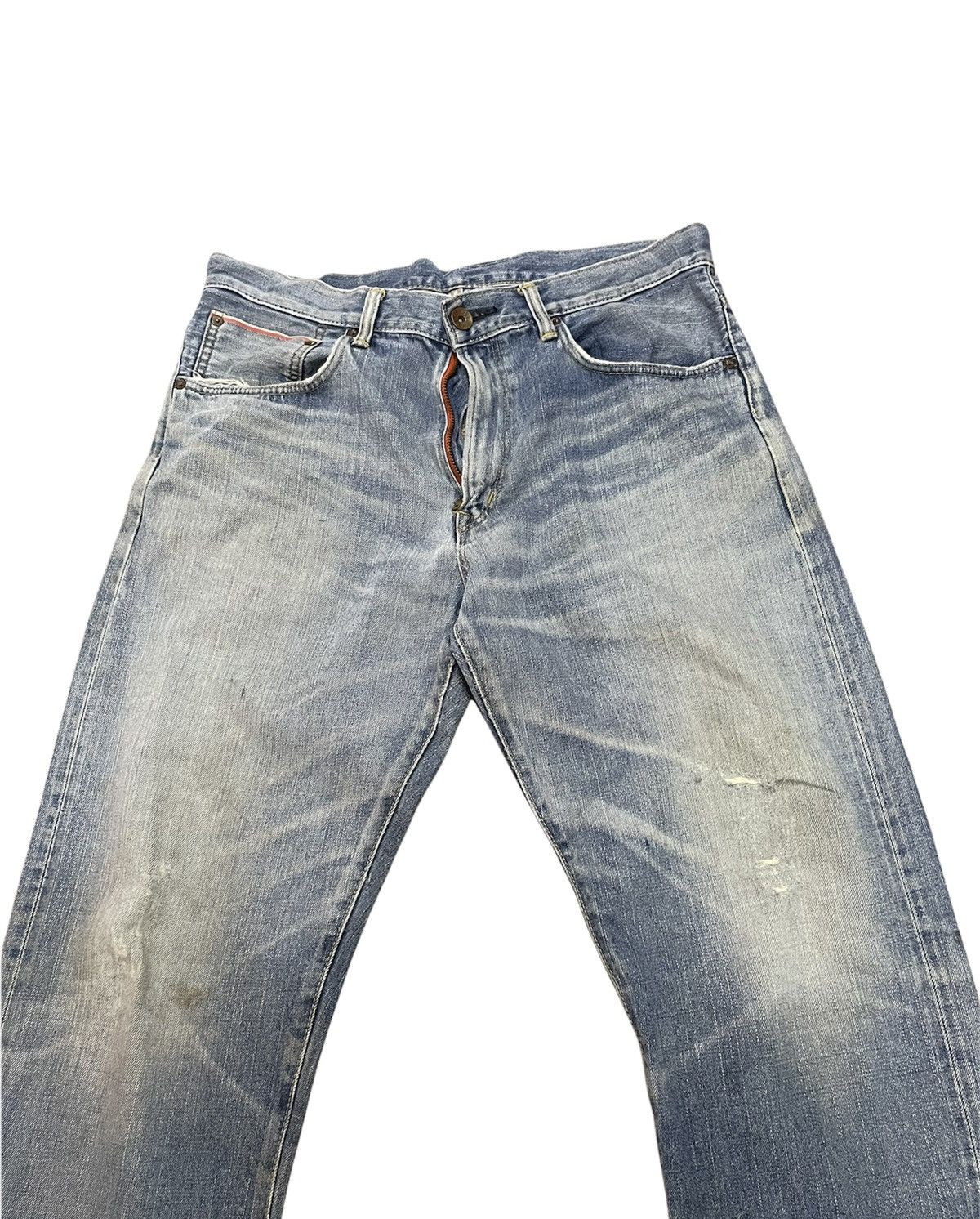 Edwin Vintage Edwin 505Z Selvedge Aging Faded Distressed Denim Size US 37 - 3 Thumbnail