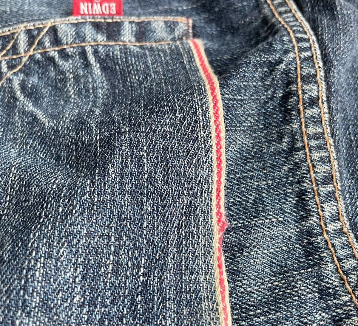 Edwin Vintage Edwin 505 S Selvedge Aging Distressed Size US 35 - 8 Thumbnail