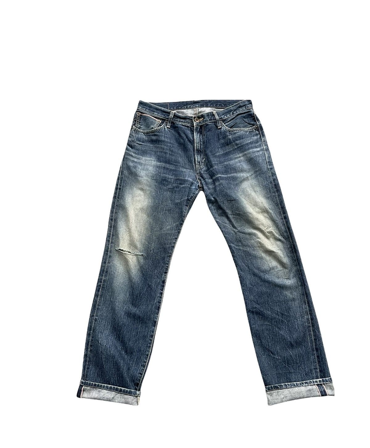 Edwin Vintage Edwin 505 S Selvedge Aging Distressed Size US 35 - 1 Thumbnail