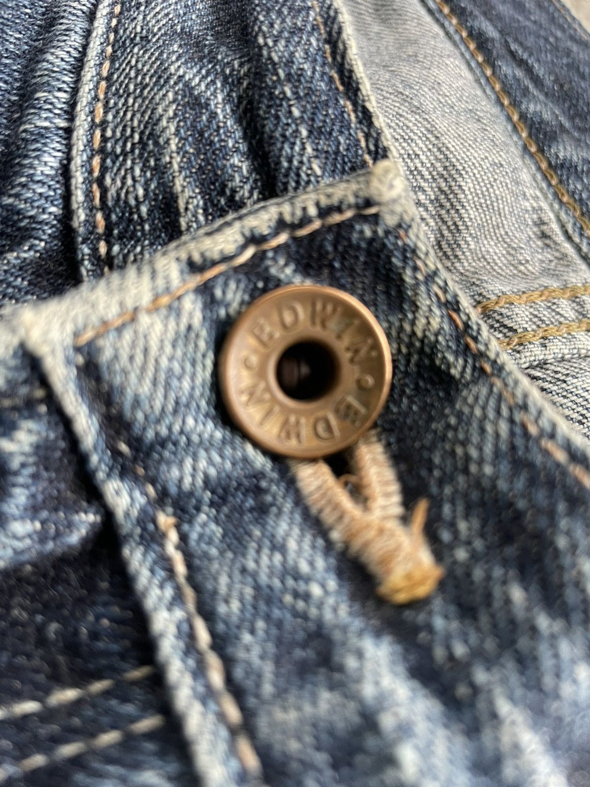 Edwin Vintage Edwin 505 S Selvedge Aging Distressed Size US 35 - 23 Thumbnail