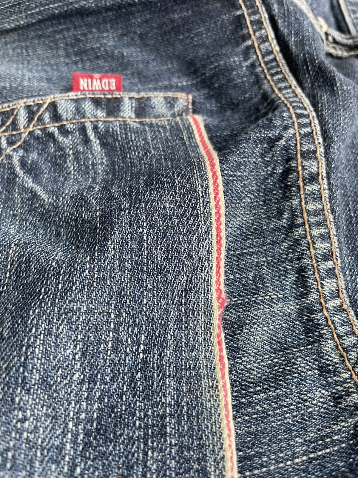 Edwin Vintage Edwin 505 S Selvedge Aging Distressed Size US 35 - 17 Thumbnail
