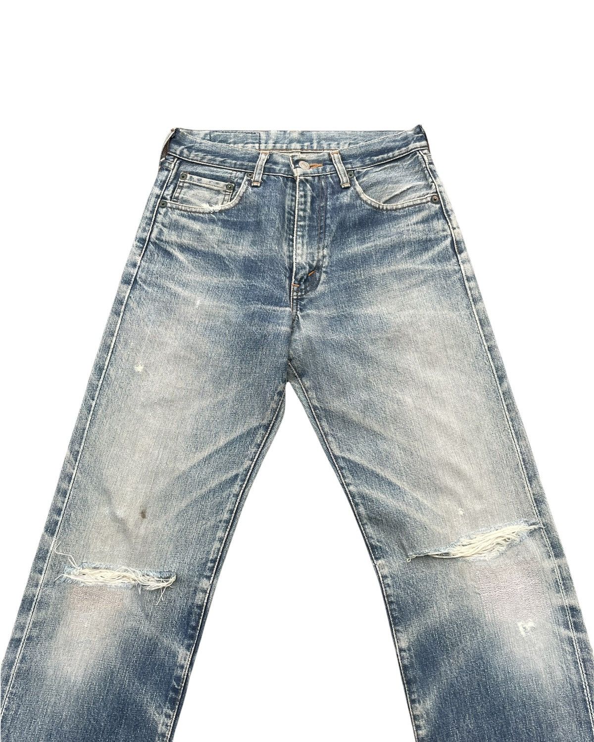 Levi's Vintage Levis 502 E Aging Selvedge Distressed Denim Size US 29 - 3 Thumbnail