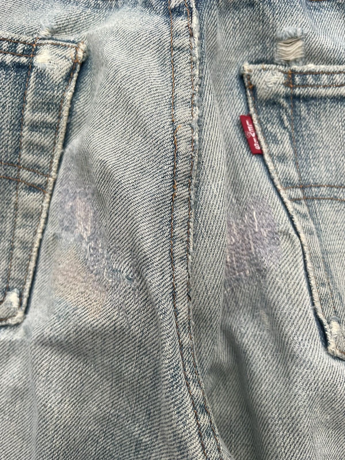Levi's Vintage Levis 502 E Aging Selvedge Distressed Denim Size US 29 - 14 Thumbnail