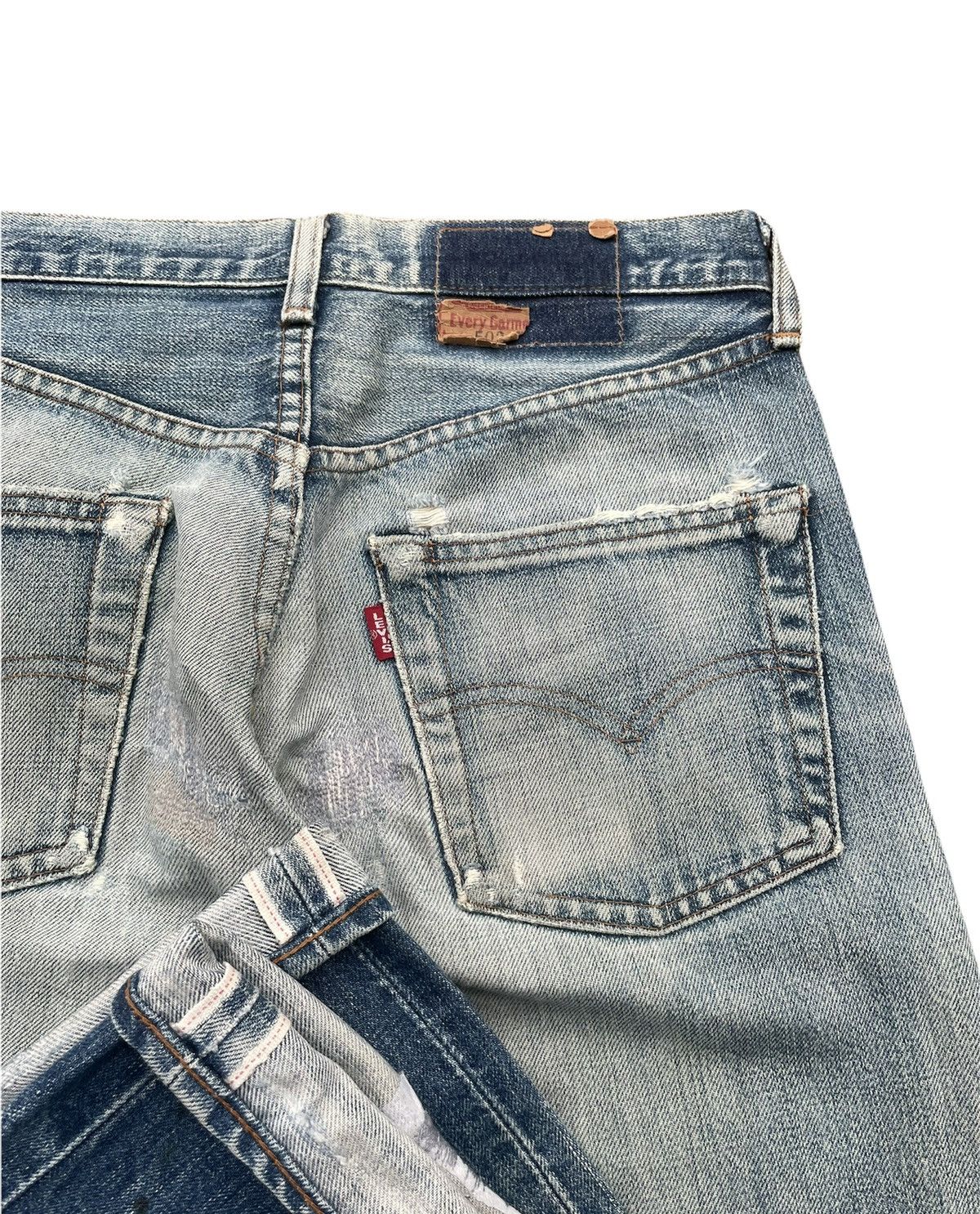 Levi's Vintage Levis 502 E Aging Selvedge Distressed Denim Size US 29 - 10 Thumbnail