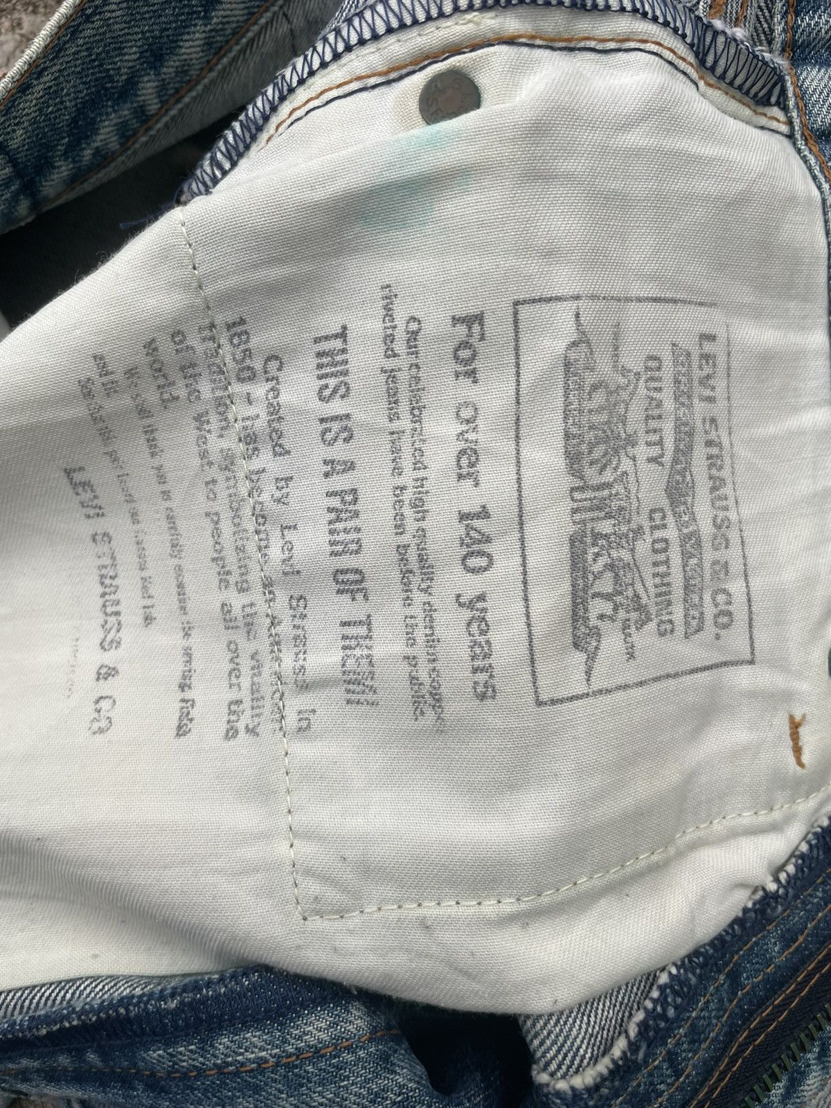Levi's Vintage Levis 502 E Aging Selvedge Distressed Denim Size US 29 - 15 Thumbnail