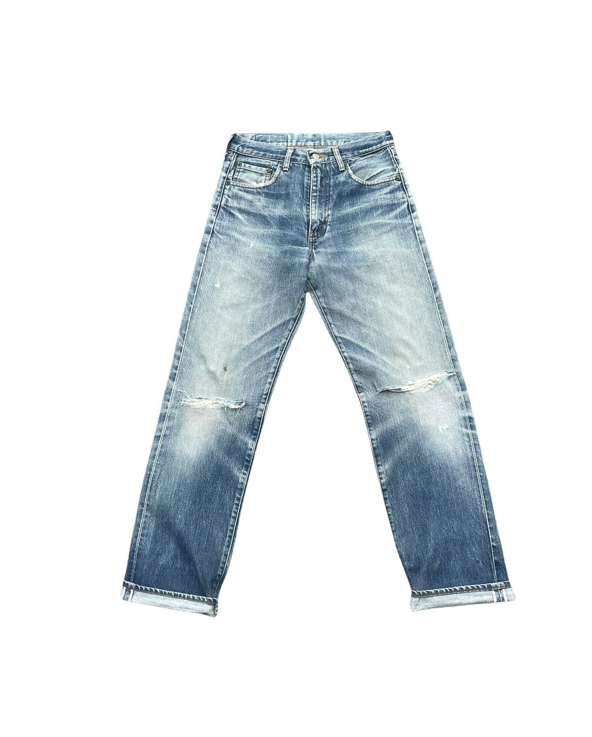 Levi's Vintage Levis 502 E Aging Selvedge Distressed Denim Size US 29 - 1 Thumbnail