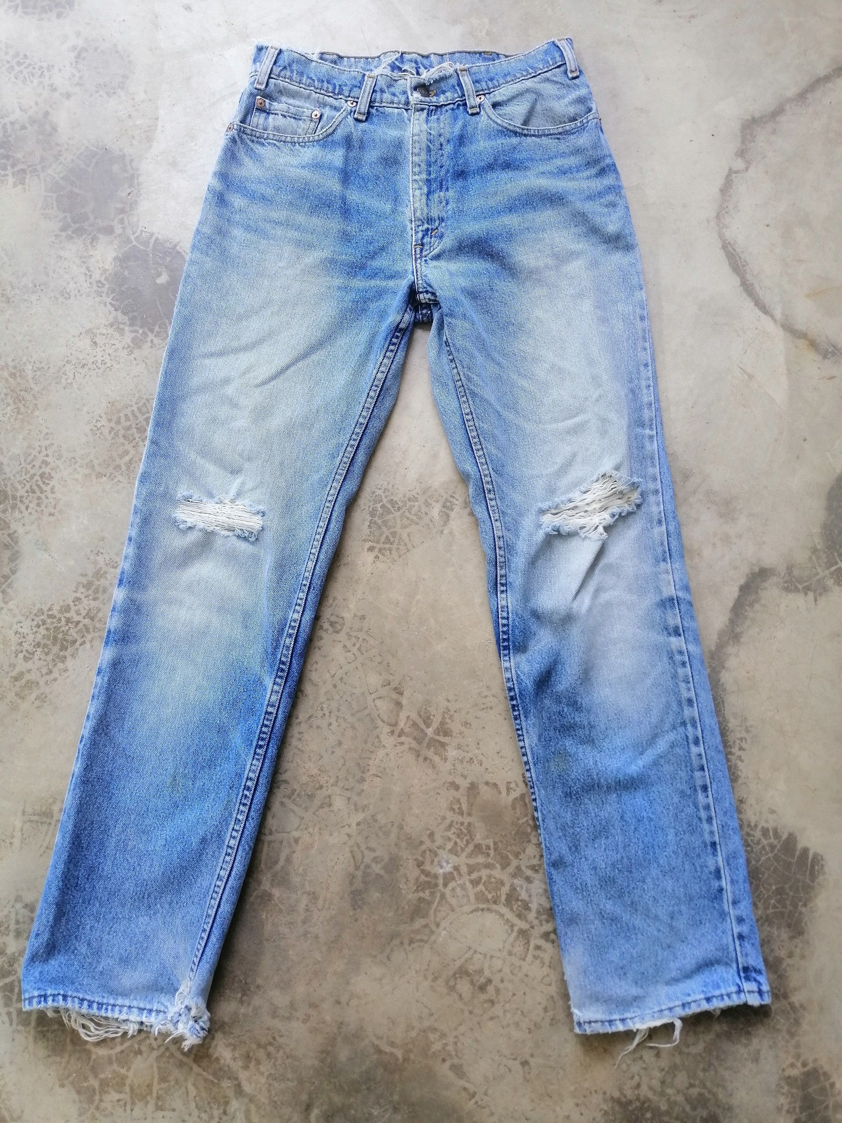 image of Vintage Levis 515 Trashed Jeans in Light Blue Wash, Men's (Size 31)