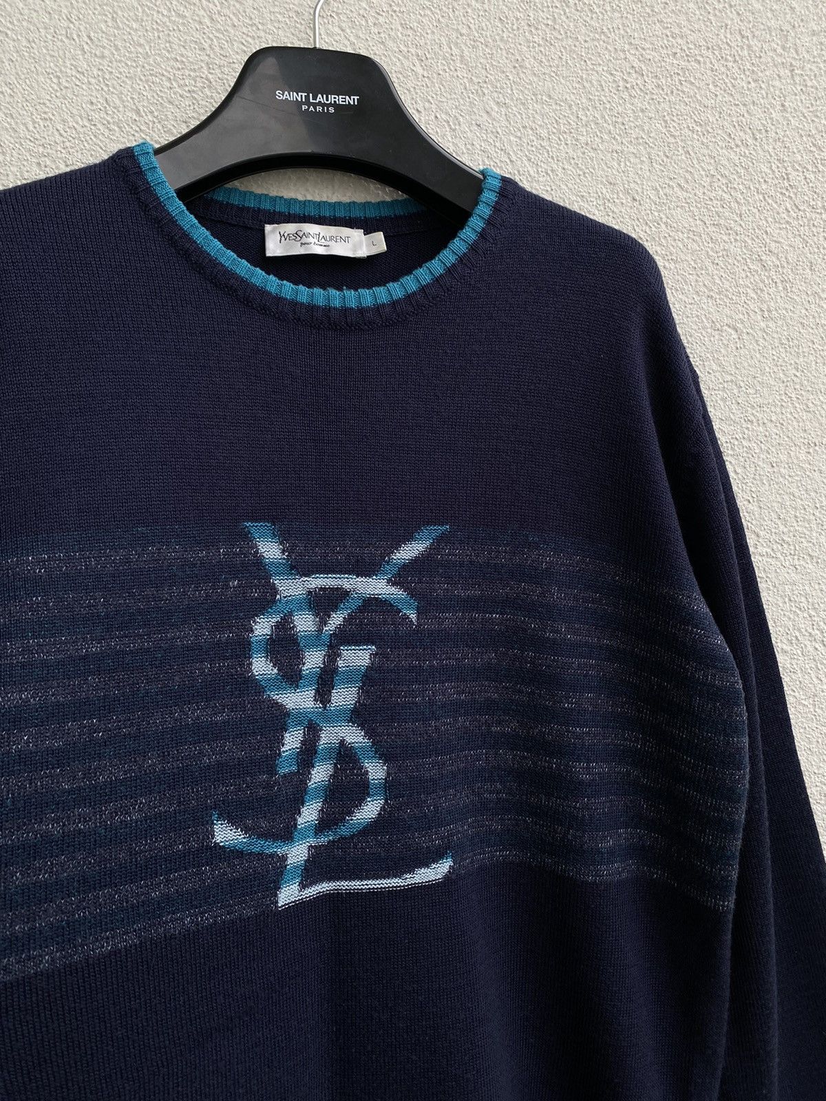 Yves Saint Laurent YSL Sweater Wool Yves Saint Laurent Sweater Size US L / EU 52-54 / 3 - 6 Thumbnail