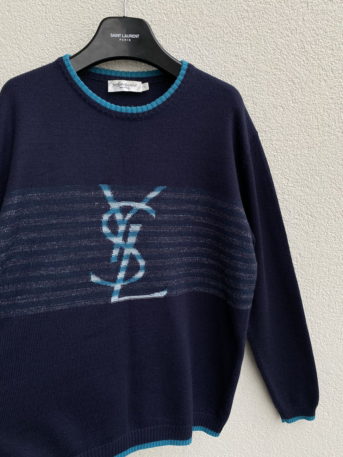 Yves Saint Laurent YSL Sweater Wool Yves Saint Laurent Sweater Size US L / EU 52-54 / 3 - 10 Thumbnail
