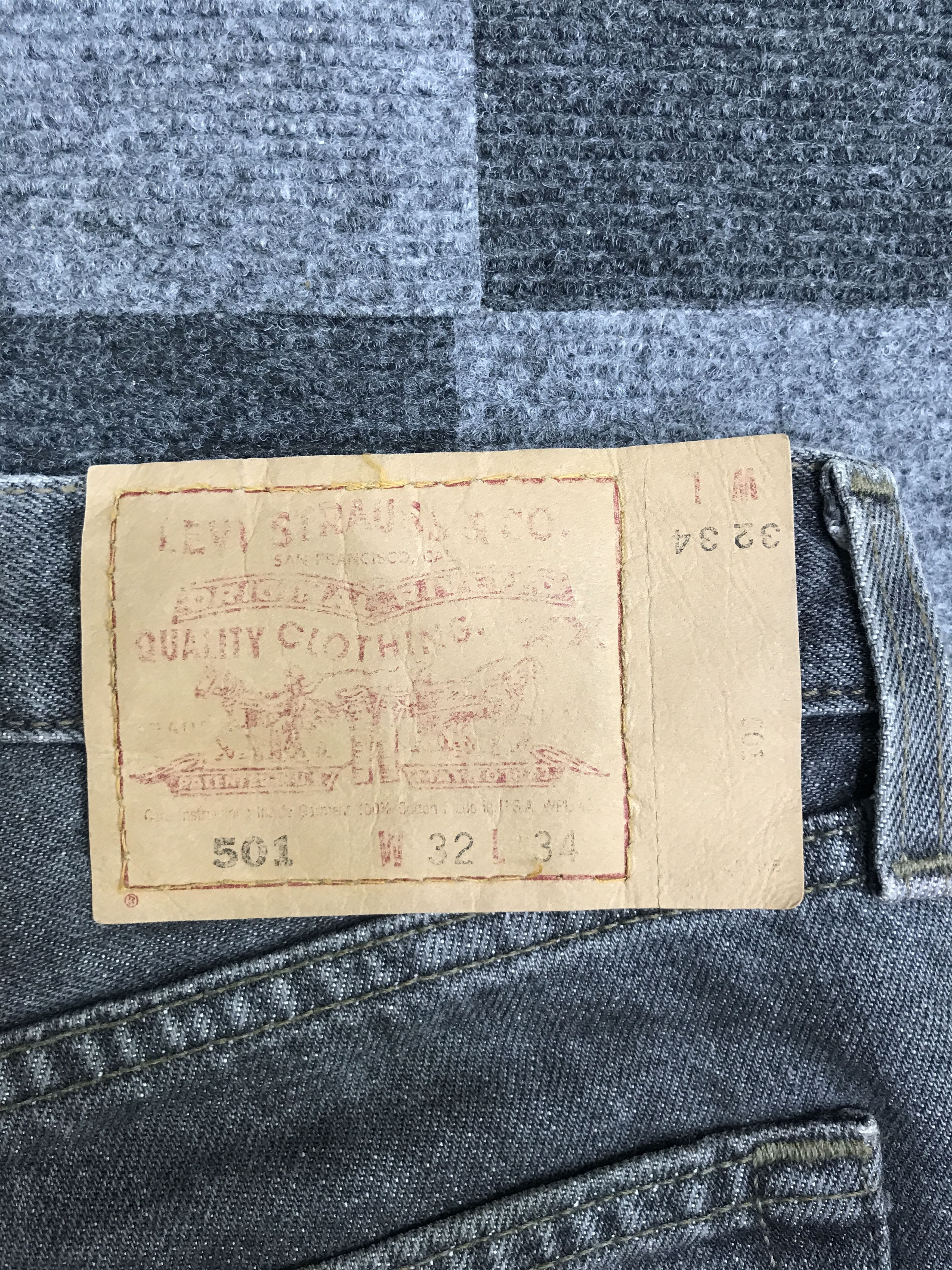 Levi's VL196- Vtg Levis 501 Original Black Wash Jeans Size US 33 - 13 Thumbnail
