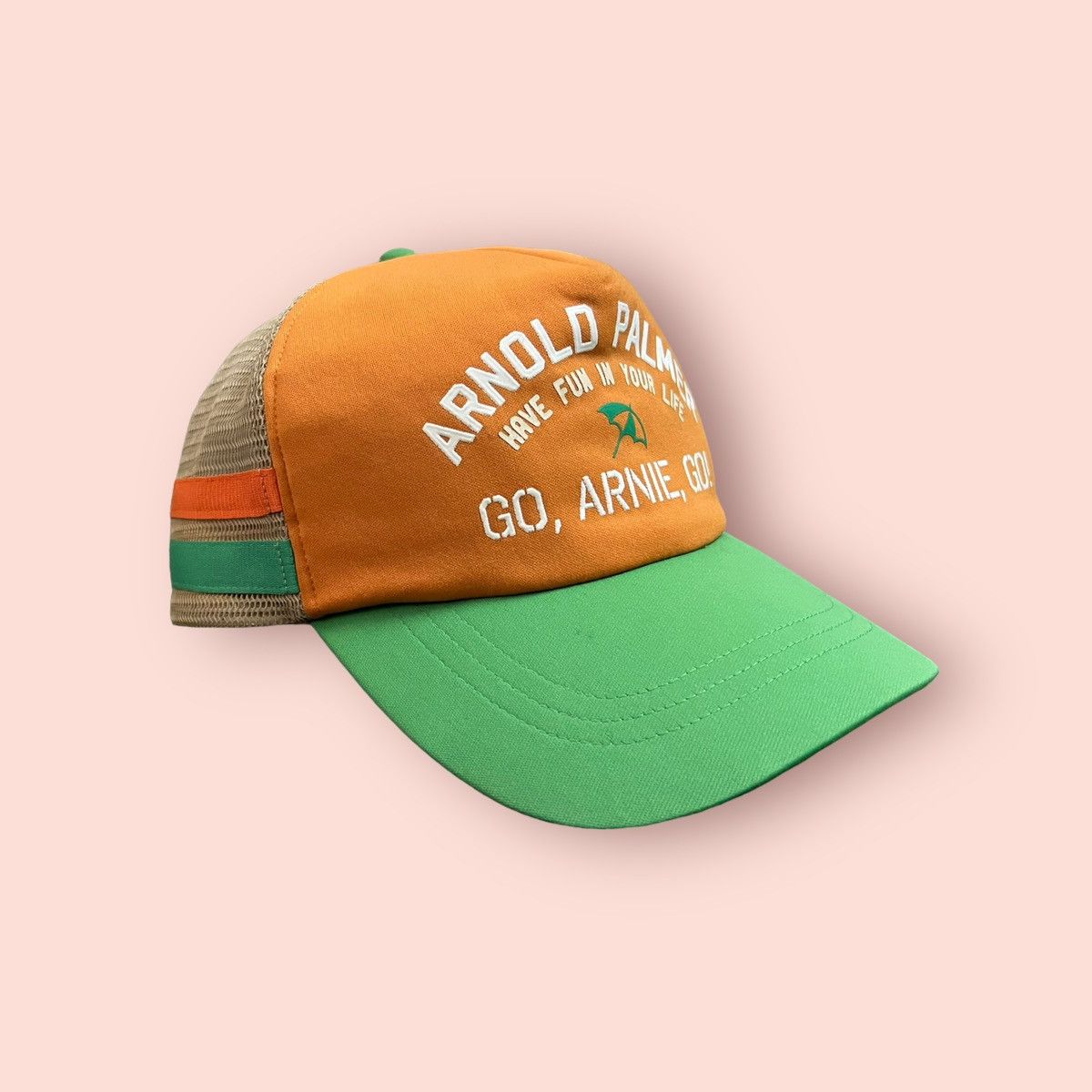 Japanese Brand VINTAGE ARNOLD PALMER TRUCKER SNAPBACK Size ONE SIZE - 5 Thumbnail