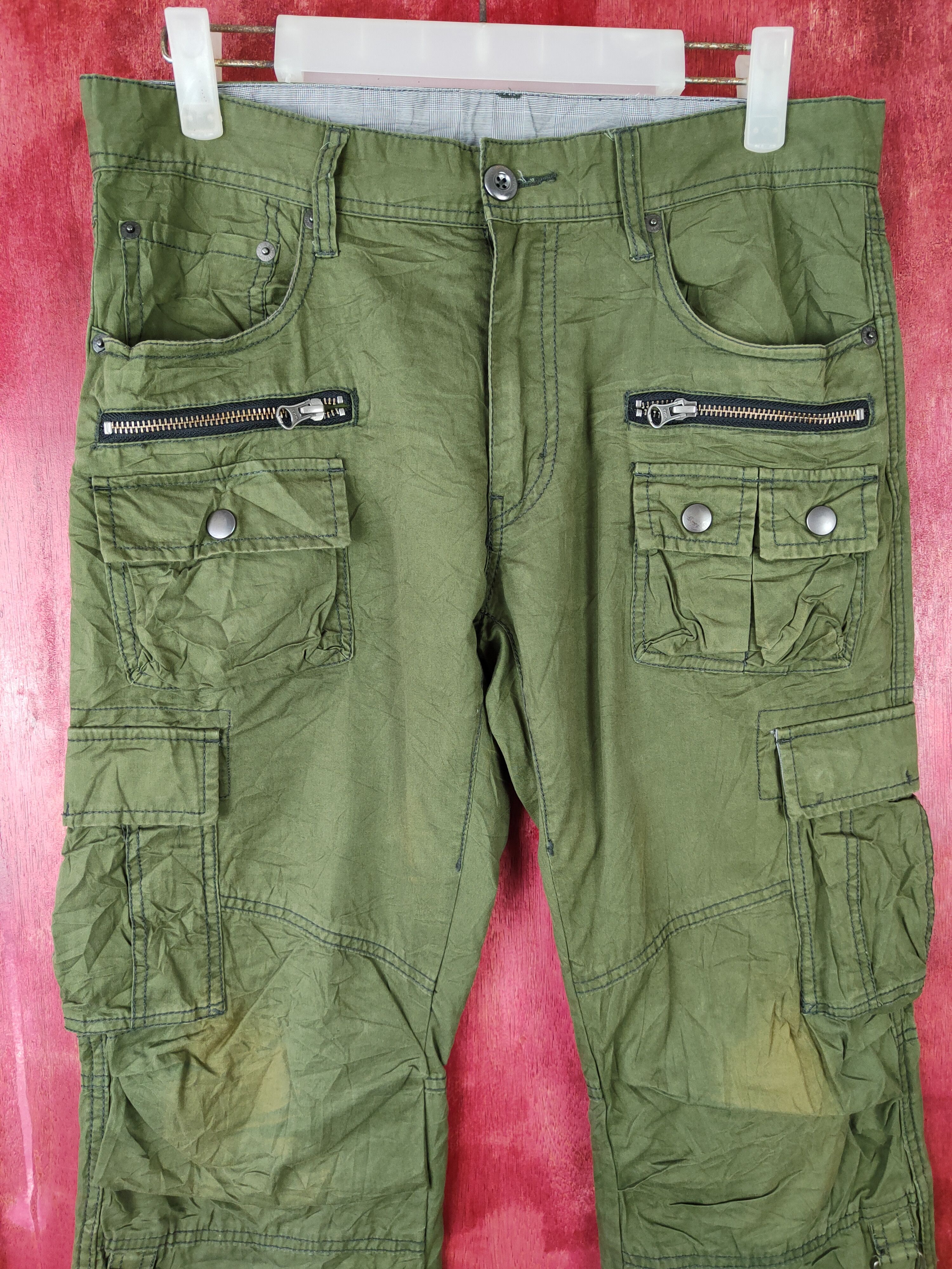 Vintage DL Edge Rupert Green Multi Pocket Tactical Cargo Pants #S378 Size US 31 - 2 Thumbnail
