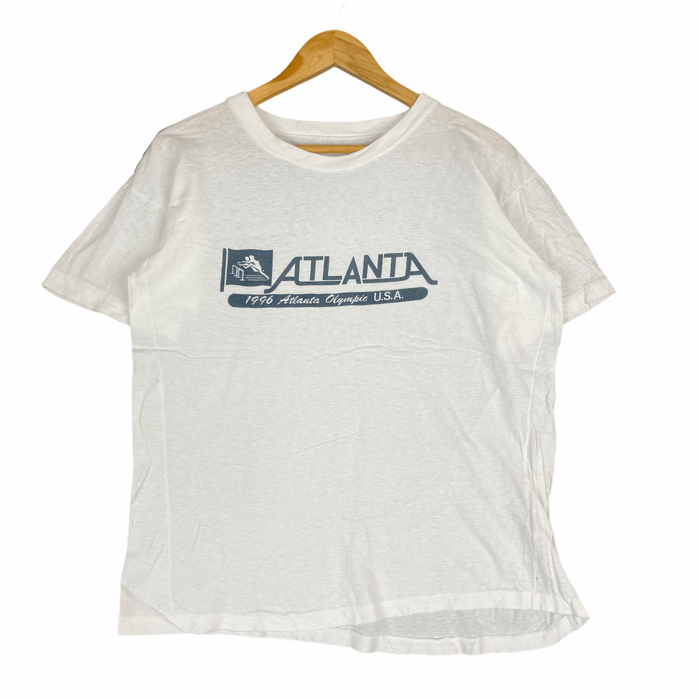 USA Olympics × Vintage Vintage 90s ATLANTA OLYMPIC USA 1996 Memorabilia T Shirt Size US S / EU 44-46 / 1 - 1 Thumbnail