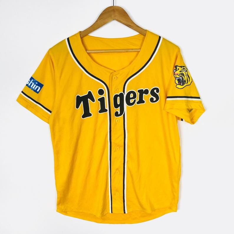 MLB Vintage HANSHIN TIGERS Baseball Jersey Size US S / EU 44-46 / 1 - 1 Thumbnail