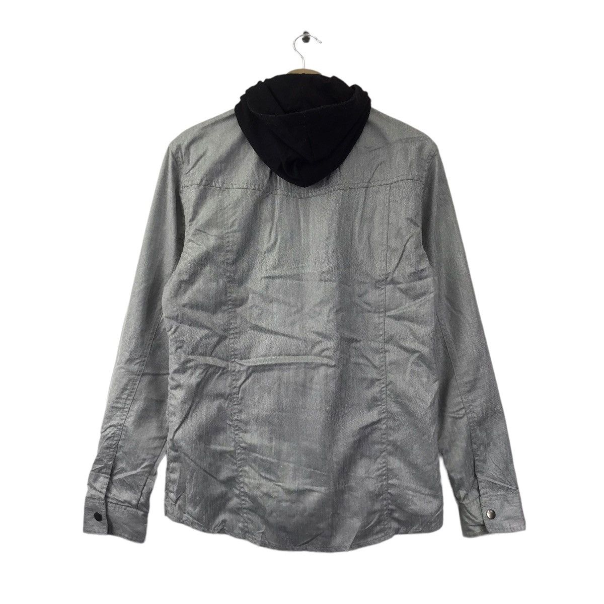 Japanese Brand SEMANTIC DESIGN Japanese Brand Grey Button Up Hooded Shirt Size US L / EU 52-54 / 3 - 8 Thumbnail