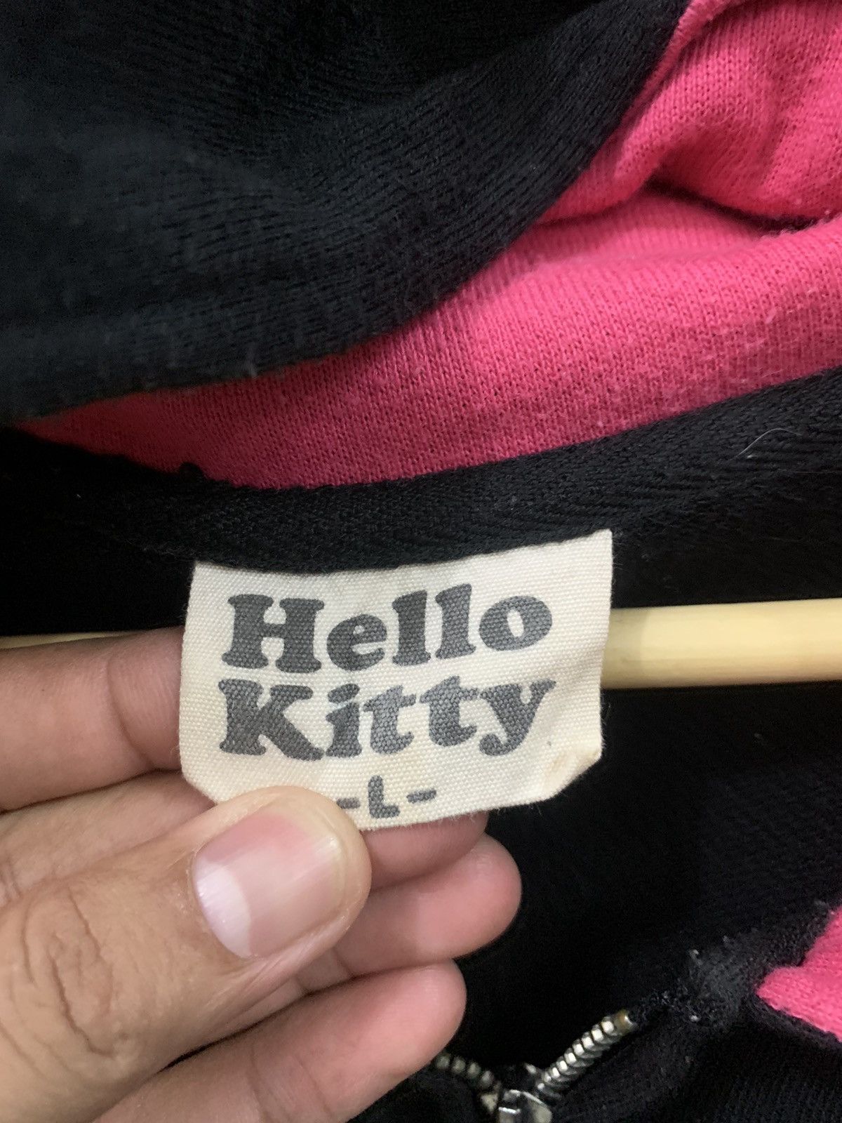 Anime × Cartoon Network Hello Kitty Black Pink Hoodies Size L / US 10 / IT 46 - 6 Thumbnail