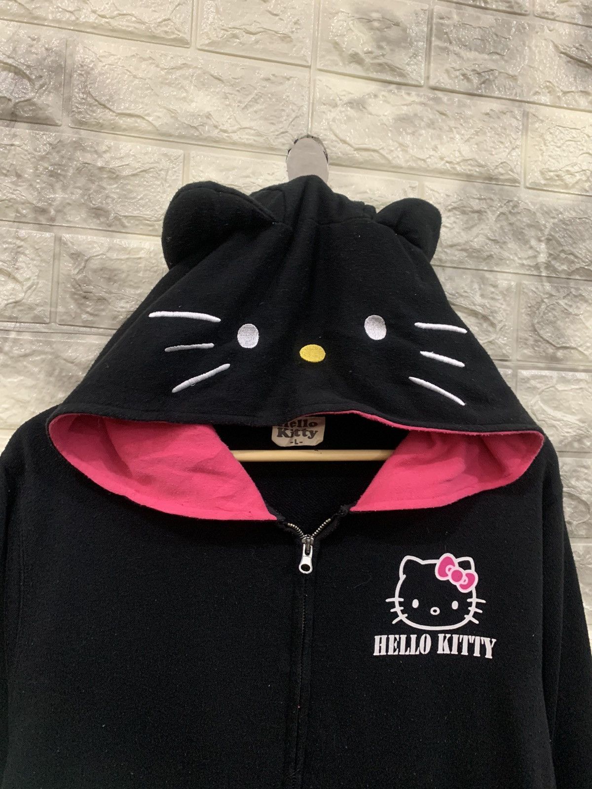Anime × Cartoon Network Hello Kitty Black Pink Hoodies Size L / US 10 / IT 46 - 2 Thumbnail