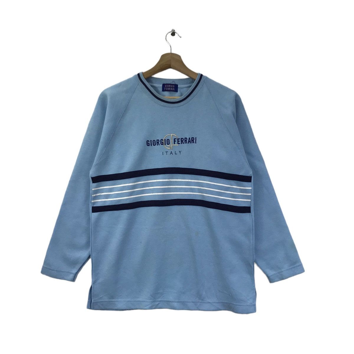 Vintage Vintage GIORGIO FERRARI Italy Blue Sweatshirt Size US M / EU 48-50 / 2 - 1 Thumbnail