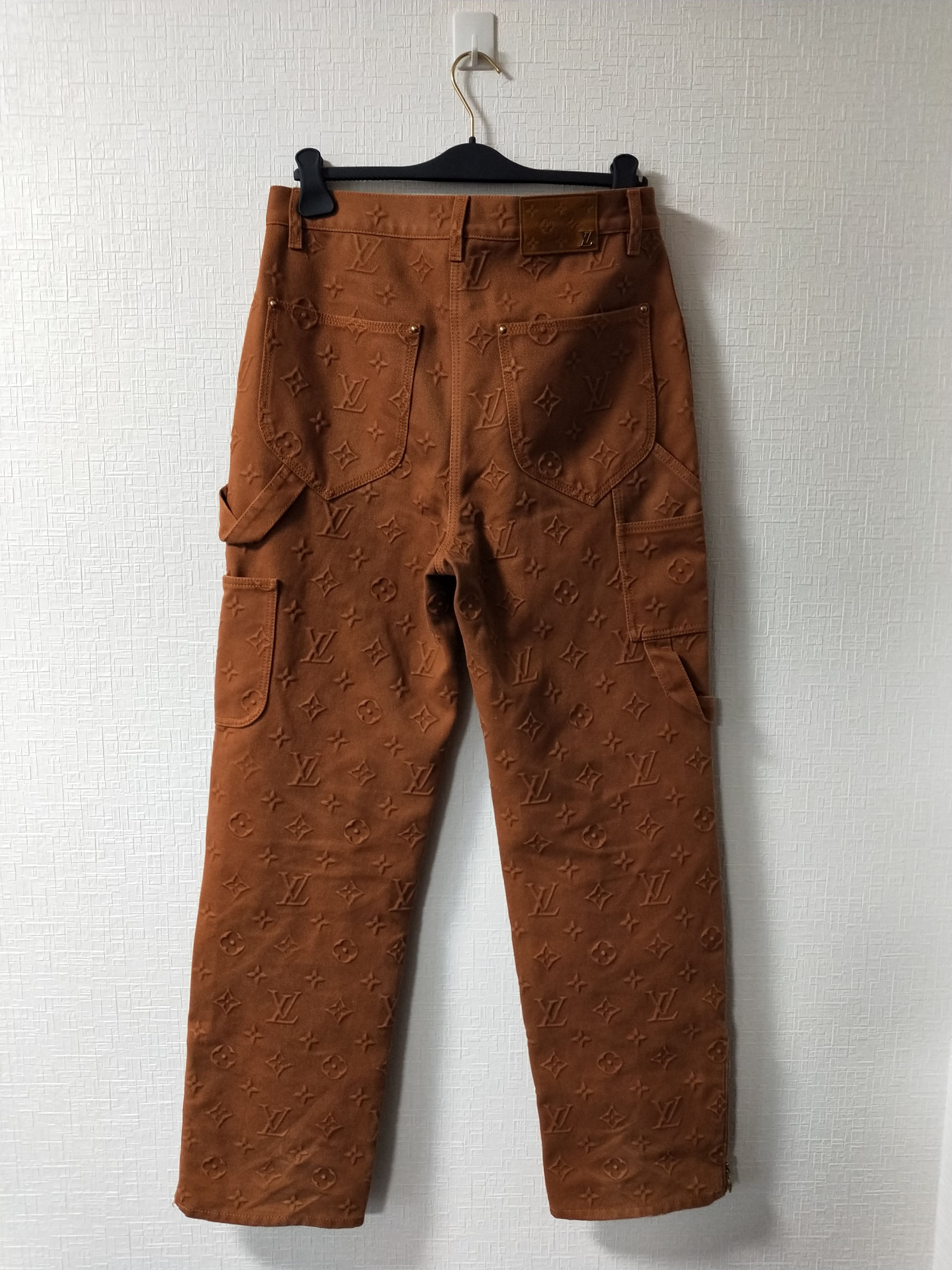 Louis Vuitton Monogram Detail Carpenter Denim Jeans Size US 31 - 2 Thumbnail