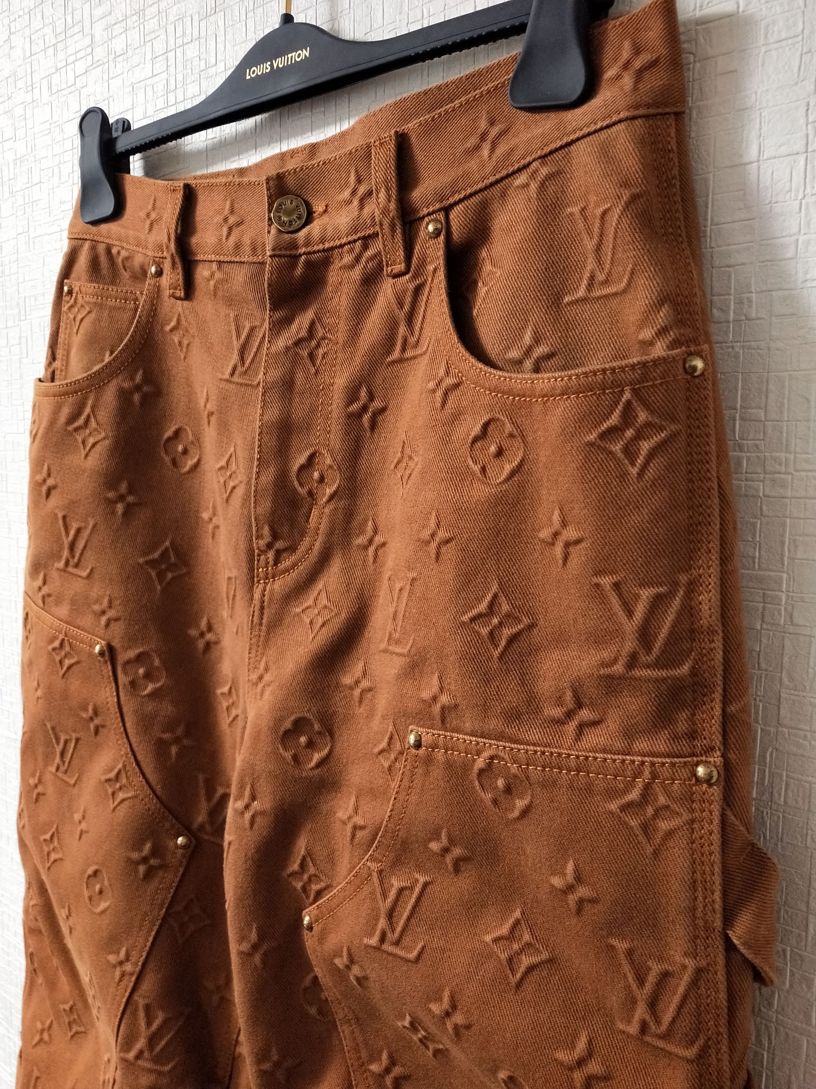 Louis Vuitton Monogram Detail Carpenter Denim Jeans Size US 31 - 3 Thumbnail