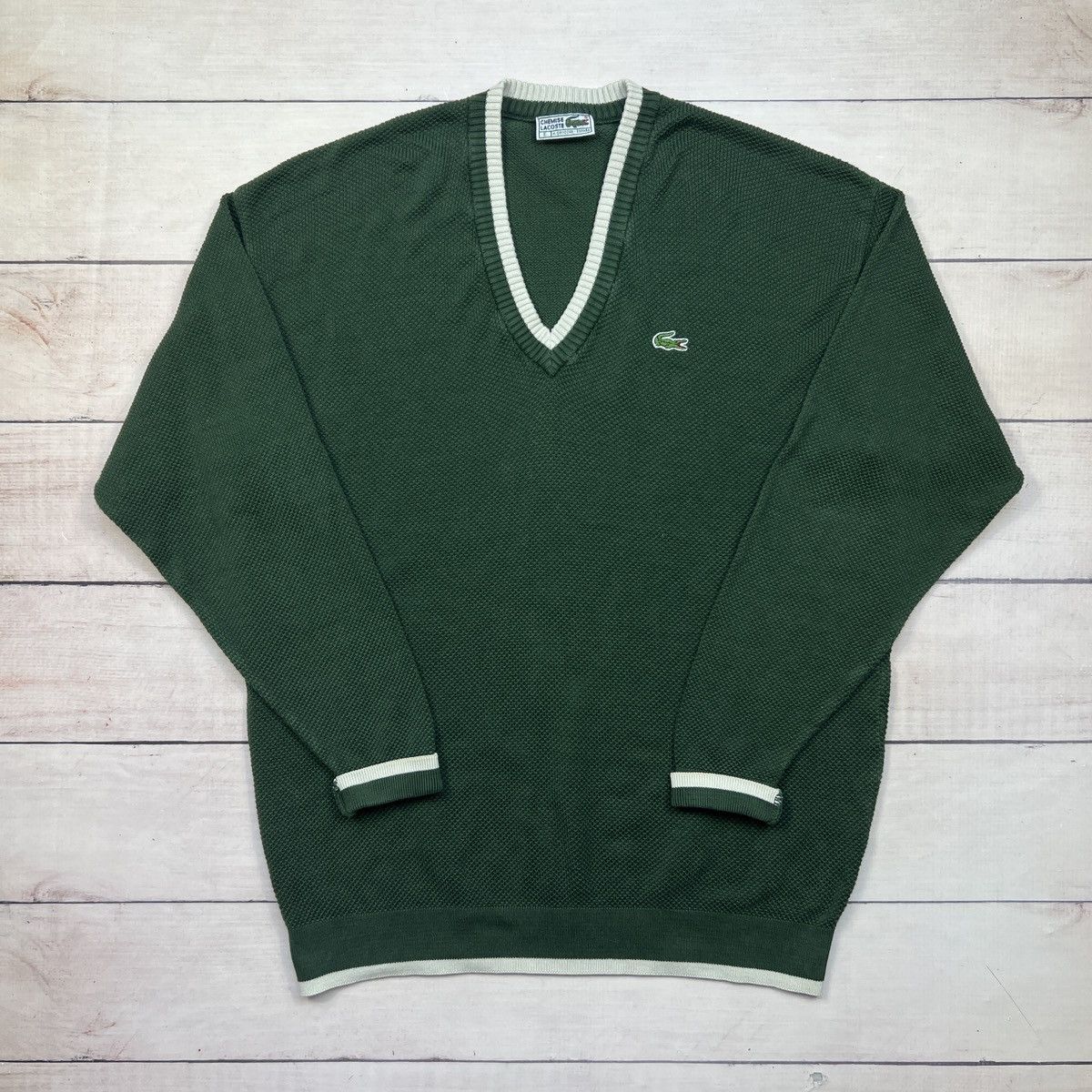 Lacoste Vintage Lacoste Golf Green Sweater Knitwear Rare Size US L / EU 52-54 / 3 - 1 Thumbnail