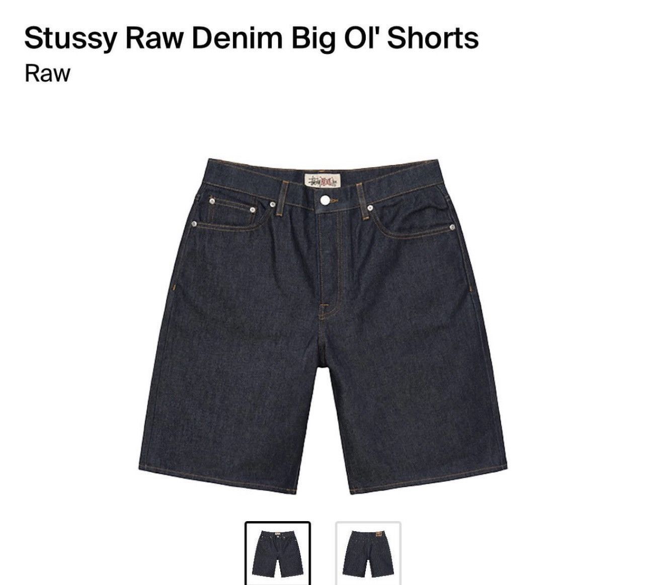 Stussy Raw Denim Big Ol' Shorts RawStussy Raw Denim Big Ol