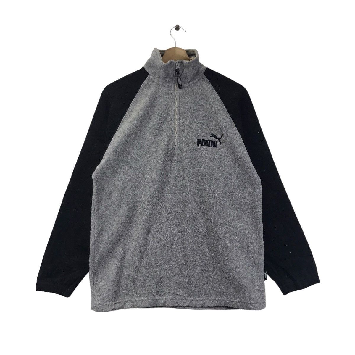 Puma PUMA Emboidered Logo Fleece Half Zipper Grey Swestshirt Size US M / EU 48-50 / 2 - 1 Thumbnail
