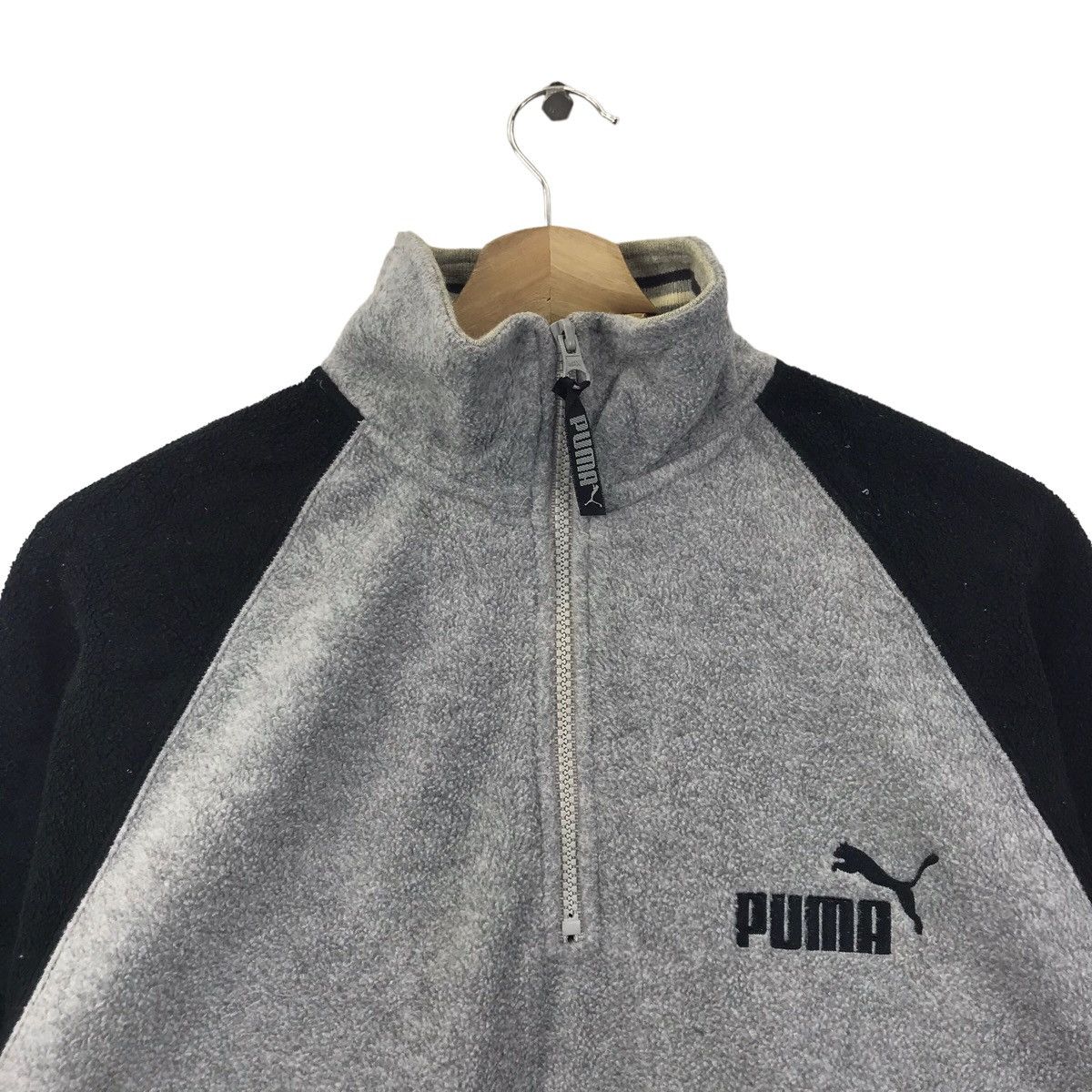 Puma PUMA Emboidered Logo Fleece Half Zipper Grey Swestshirt Size US M / EU 48-50 / 2 - 2 Thumbnail