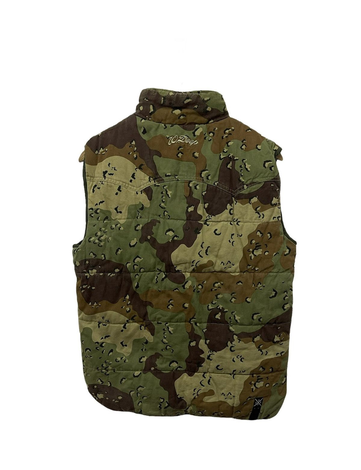 10 Deep × Vintage Vintage 10 Deep Camo Flauge Down Puffer Vest Size US XS / EU 42 / 0 - 8 Thumbnail