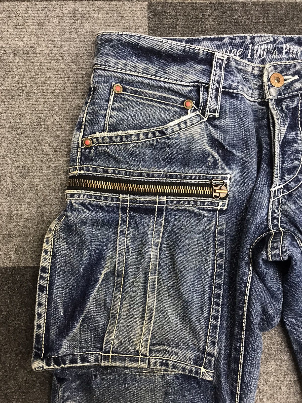 Designer 💥Designer💥Archival IZREEL Kazuhiro Cargo Jeans F702 Size US 31 - 11 Thumbnail