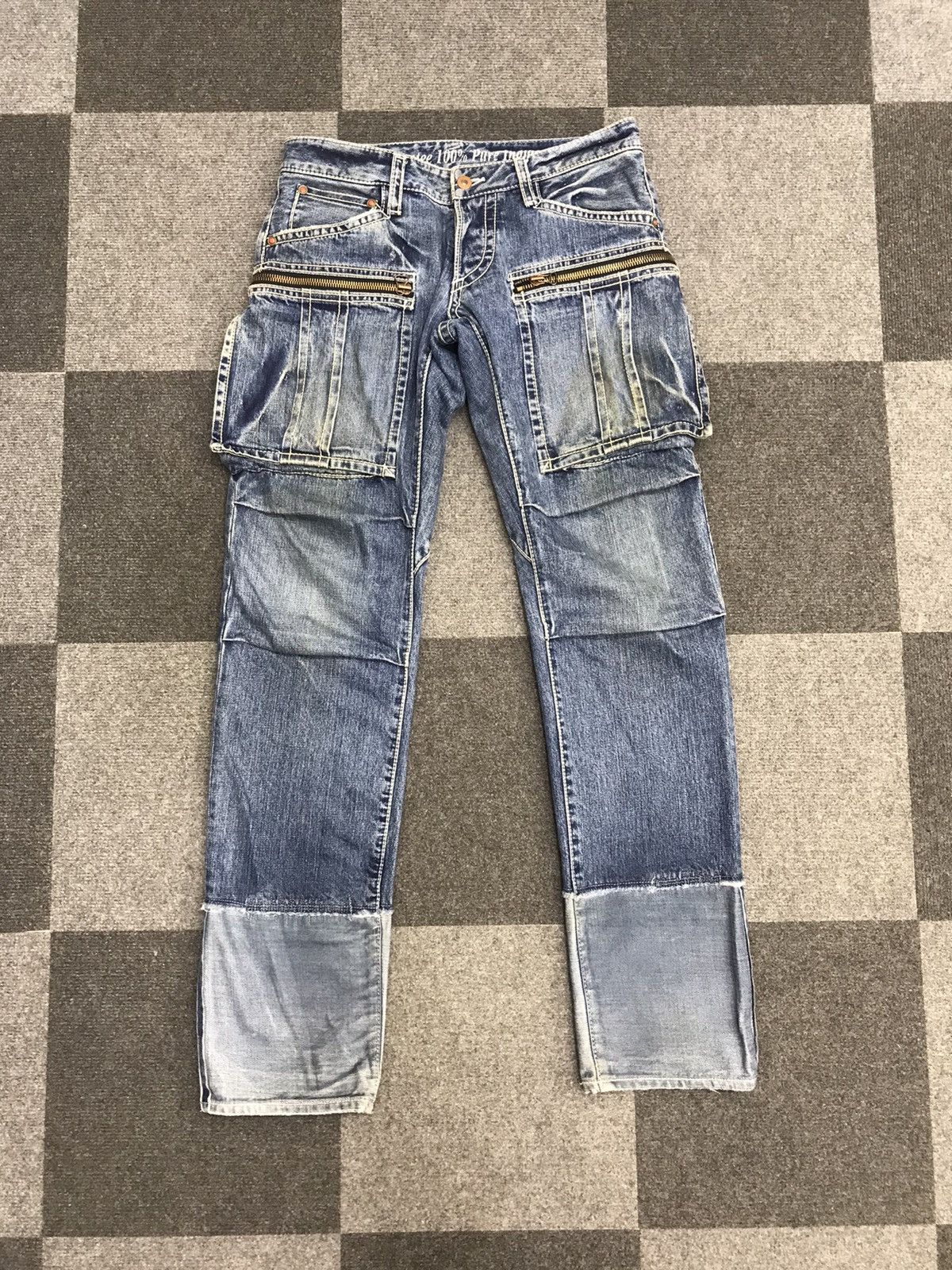 Designer 💥Designer💥Archival IZREEL Kazuhiro Cargo Jeans F702 Size US 31 - 3 Thumbnail