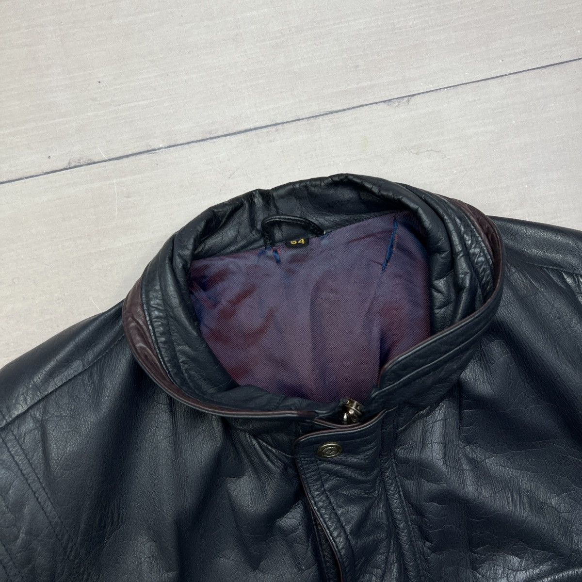 Leather Vintage Black Leather Jacket Biker Motor Jacket Real Leather Size US L / EU 52-54 / 3 - 4 Thumbnail