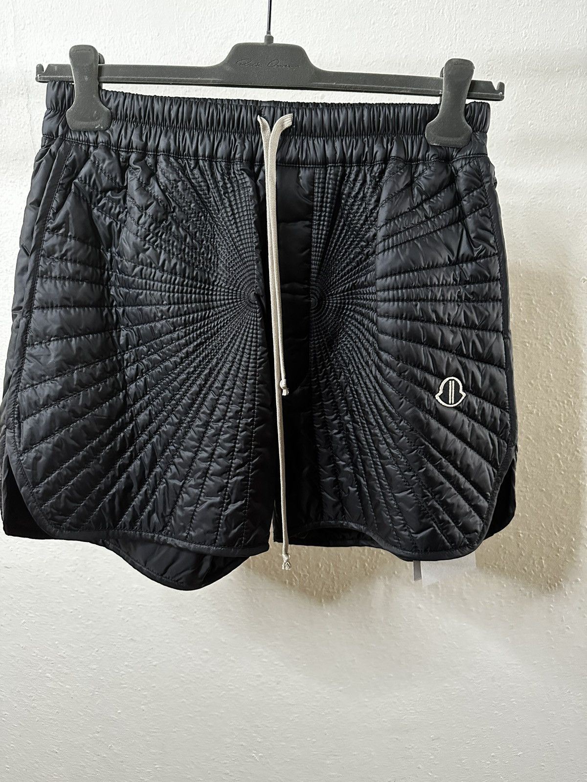 image of Very Rick Owens X Moncler Quilted Boxer Shorts in Black, Men's (Size 28)