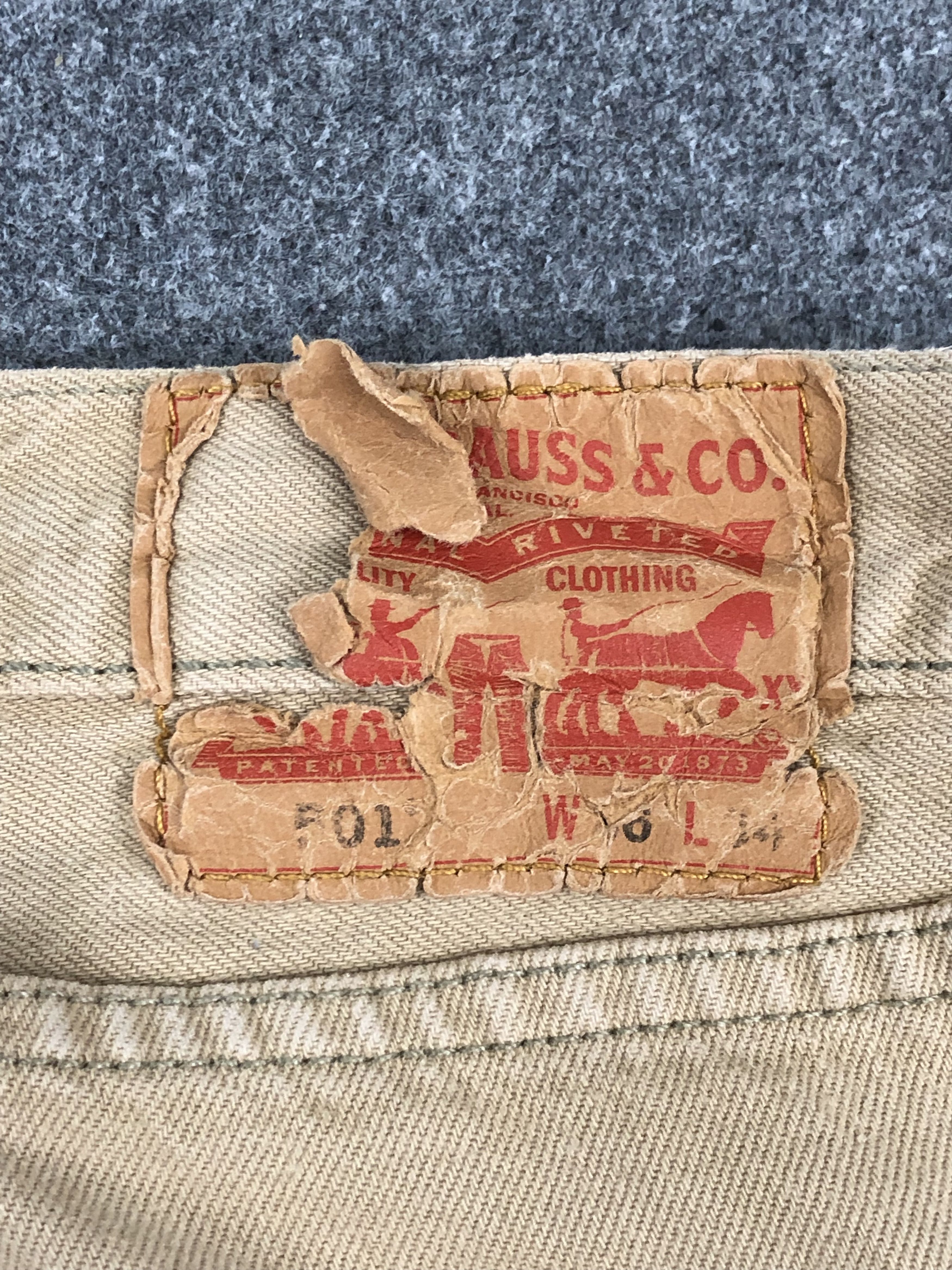Levi's Vintage Levis 501 Khaki Colour Jeans DP1339 Size US 38 / EU 54 - 5 Thumbnail